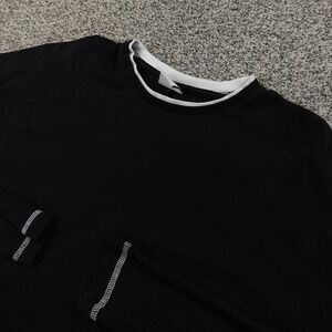 Gymshark Shirt Mens M Black Long Sleeve Graphic Logo Tee Top Gym Workout Train